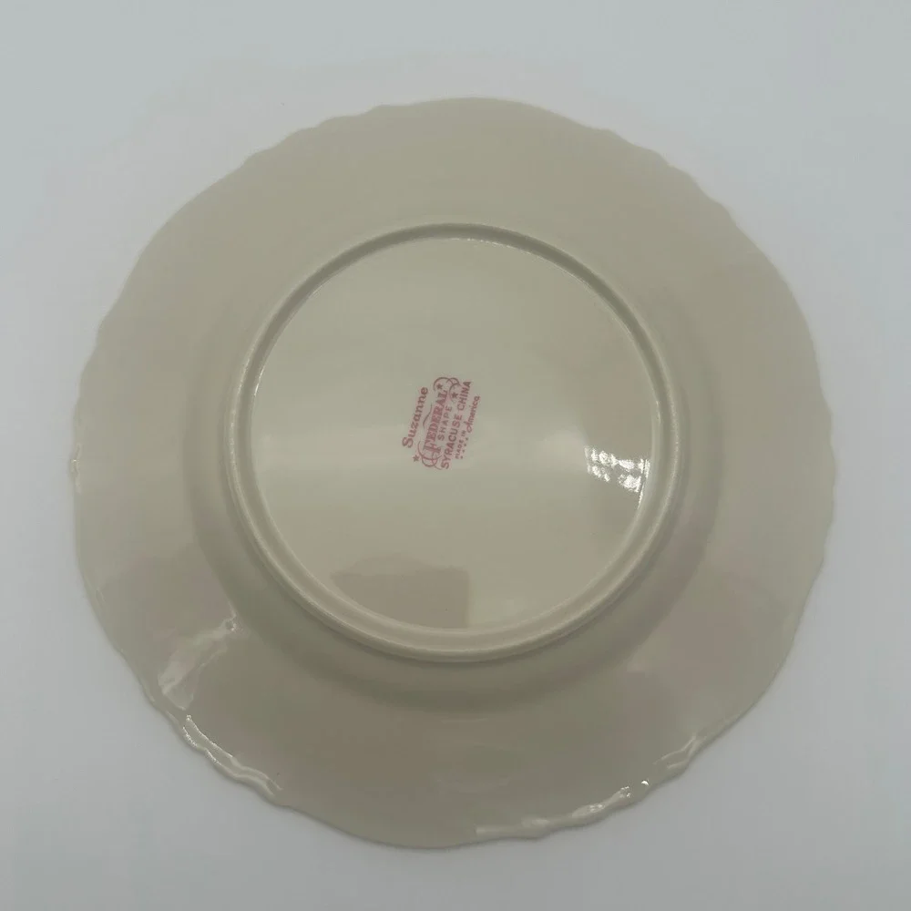 Syracuse China Suzanne Federal Shape Salad Plates Gold Rim Set of 4
